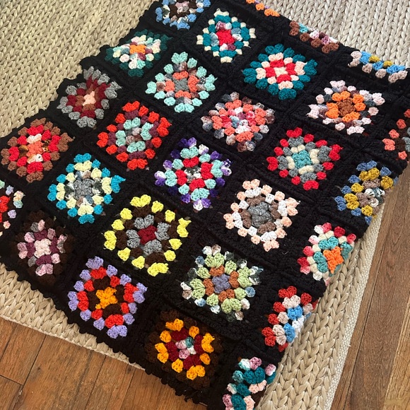 Other - vintage handmade granny square crochet blanket